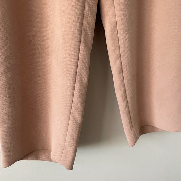 Wilfred Tie-Front Pants Casual High Waisted Belted Straight Leg Tan 4 NO BELT - Picture 5 of 10